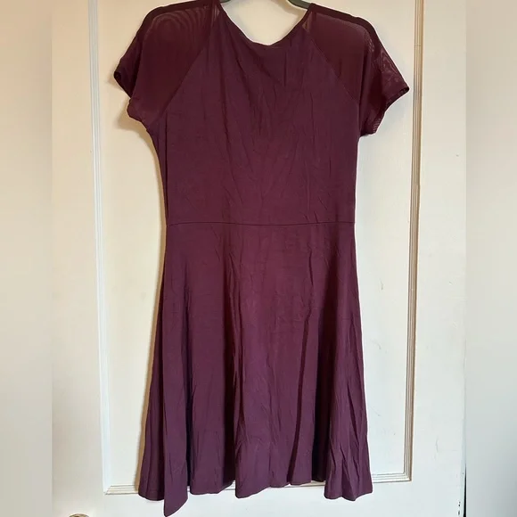 Plum Ruched and Mesh Dress - Picture 5 of 5
